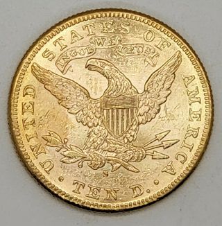1885 - S $10 Ten Dollar Liberty Head Eagle US Gold Coin 2