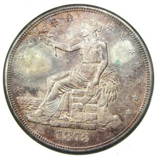 1873 - Cc Trade Silver Dollar T$1 - Anacs Au Details - Rare Carson City Coin