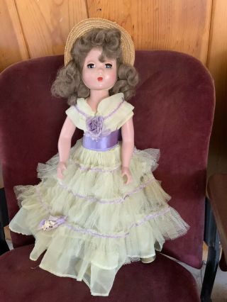 Vintage Madame Alexander Hard Plastic Maggie Doll; 20”;tagged Dress