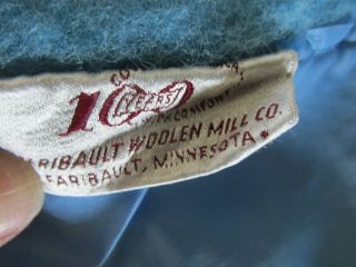 Vintage Faribo 100 Pure Wool EUC Blanket W/ Satin Trim Blue 81 