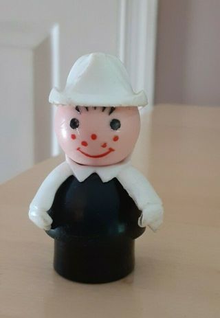 Vintage Fisher Price Little People Fireman White Hat And Freckles