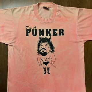 Vintage 1980s1990s Terry Funk Wrestling Shirt Sz L Wwf Wcw Ecw Wwe