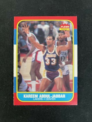 1986 Fleer Kareem Abdul Jabbar 1 Near Hof Lakers Centered And Sharp