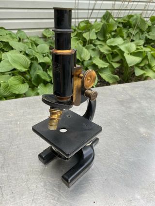 Vintage Antique Spencer Buffalo Co.  Scientific Brass Accent Microscope U Of M
