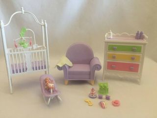 2005 Barbie Play All Day Nursery Nearly Complete (no Doll)