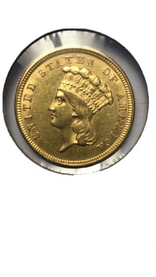 1854 $3 Indian Princess Head Gold Three - Dollar Piece 2814