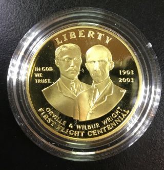 2003 - W Proof First Flight Centennial $10 Ten Dollar Commem Gold Coin As Issued