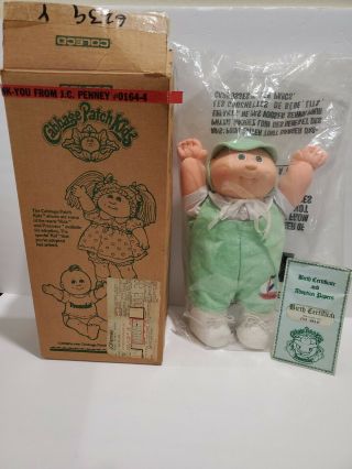 Vintage 1985 Cabbage Patch Kids Preemie Boy With Green Eyes & Dimple