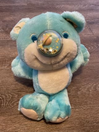 Vintage 1987 Playskool Nosy Bear Plush Toy Bear Blue Planet Stars Twinkle