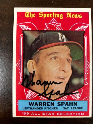 1959 Topps 571 Warren Spahn All Star