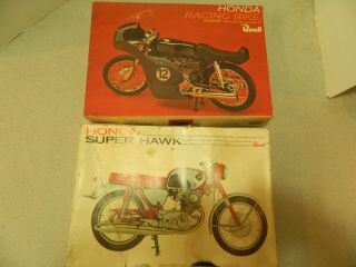 Vintage Model Motorcycles 1/8 Scale Honda Hawk And Racing Bike