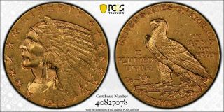 1913 - S Indian Head Gold $5 Half Eagle Pcgs Au55 Gold Shield San Francisco
