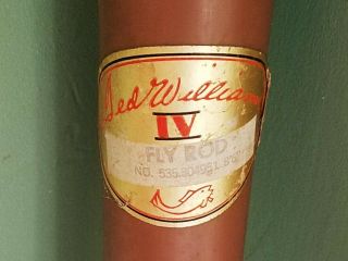 Vintage Sears Ted Williams Iv Fly Fishing Rod 535 W/case 8’ 6”