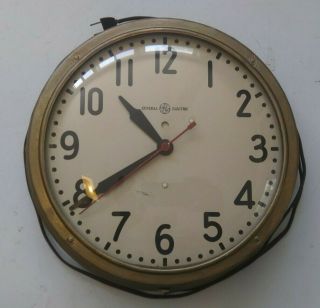 Antique Old Vintage General Electric Ge School Clock Industrial Model Ih 1412