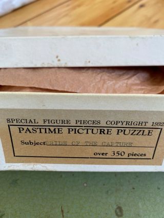 Vintage 1932 Pastime wooden jigsaw puzzle - “Pride of the Capture” Hand carved. 4