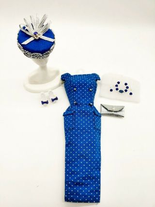 Vintage Barbie Blue Polka Dot Pak Sheath Dress Looks