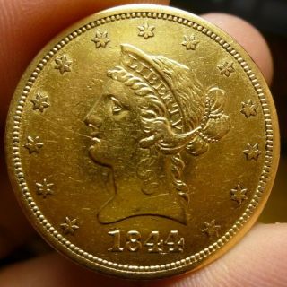 1844 - O $10 Liberty Gold Eagle