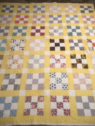 Antique Vintage Quilt 74x62 Full Or Baby Crib Or Lap
