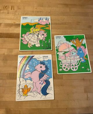 Vintage Set Of 3 Playskool My Little Pony Puzzles