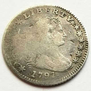 1797 Draped Bust Half Dime 15 Stars Good,  Coin