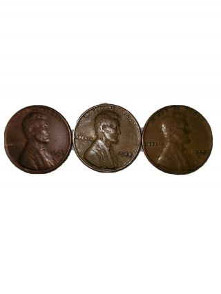 1943 D,  1944,  1955 D Copper Rare Pennies