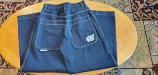Rare Jnco Jeans Black/blue Denim Vintage 90s Twin Cannon 101s
