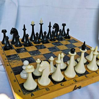 Chess Vintage Ussr Soviet Set Plastic Russian East Style Antique Old Rare Big