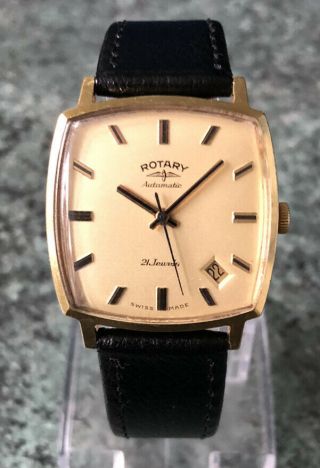 Vintage 1960s Rotary Automatic Gold Plated Date Watch,  Fully 1883