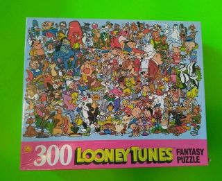 Vintage 1990 Looney Tunes Fantasy 300 Piece Puzzle Complete/rare