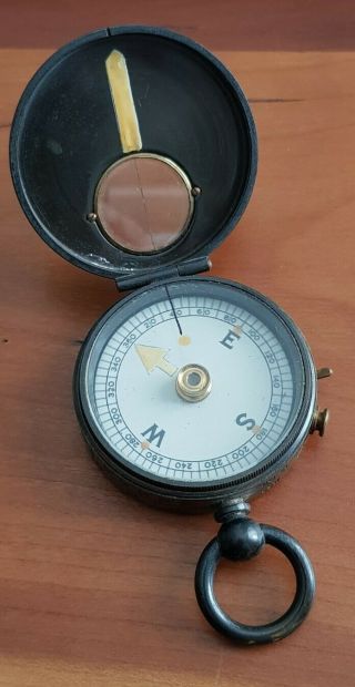 Antique Ww1 British Army Officers Brass Night Compass