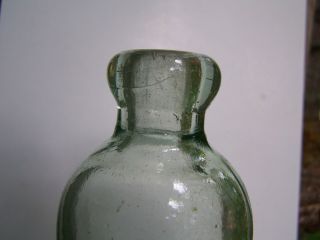 Antique 1890s Blob Top Mendocino California CA Ocean View Bottle with Tool Aqua 3