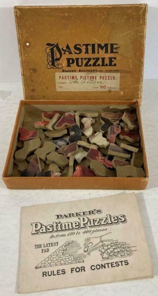 Antique Wood Jigsaw Puzzle " The Actress " By Pastime Puzzle/parker Bros.