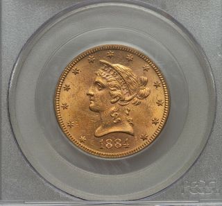 1884 S $10 Liberty Gold Eagle Pcgs Ms61