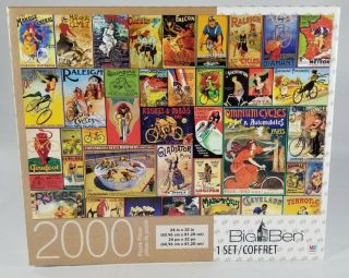 Cardinal Games Big Ben 2000 - Piece Adult Jigsaw Puzzle - Vintage Bicycle Posters