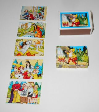 Vintage Mini Wood Cube Matchbox Puzzle Made In Western Germany 6 In 1 Puzzle Vgc