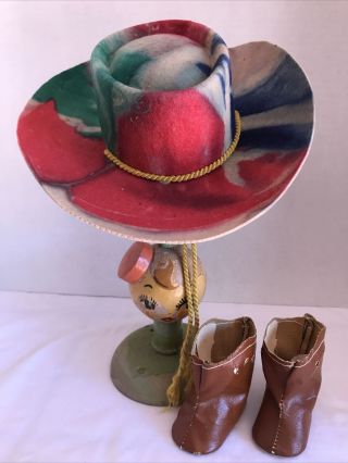 Vintage Western Hat And Boots For 16” Terri Lee Doll