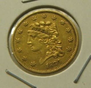 1834 Classic Head $2.  50 Gold Quarter Eagle Au - Beauty Better Date