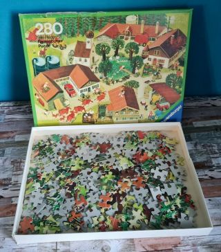 Ravensburger Puzzle Bei Uns Im Dorf 280 Teile Vintage 70er Jahre Ali Mitgutsch