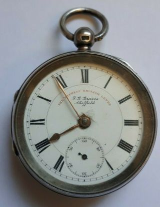 2 X Antique Silver Lever Pocket Watches Made By Jg Graves Of Sheffield With Key