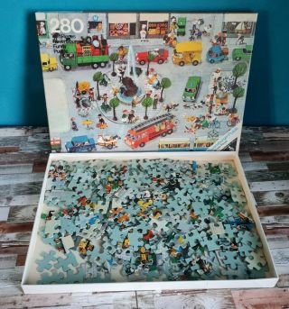 Ravensburger Puzzle In Der Stadt Vintage 70er Jahre 280 Teile Ali Mitgutsch