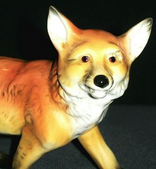 Antique German Art Deco Volkstedt Karl Ens Red Fox Porcelain Figure Figurine