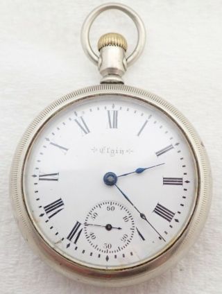 Antique 18s Elgin Grade 208 7j Oresilver Pocket Watch