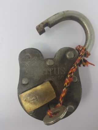 Iron Brass Lock and Key Old Vintage Antique Padlock Collectible NH5538 3
