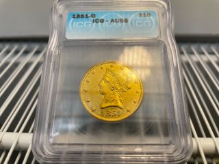 1851 O $10 Gold Liberty Icg Au58