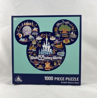 Walt Disney World Mickey Mouse Icon Map Puzzle 1000 Piece Size 25x20.  5 In