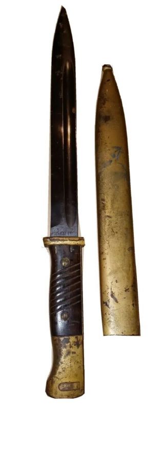 Antique Knife With Brass Case C.  U.  F.  Horster 40 Bayonet