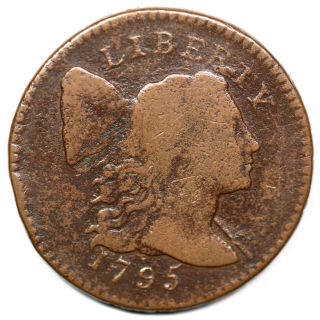 1795 S - 73 R - 5 - Lettered Edge Liberty Cap Large Cent Coin 1c