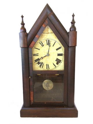 Antique 8 Day American Steeple Case Strike Shelf Clock By E.  N Welch