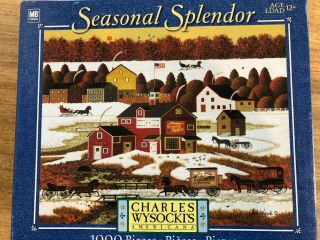 Charles Wysocki Country Spyce 1000 Pc Puzzle Complete Seasonal Splendor Hasbro