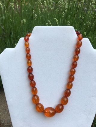 Vintage Natural Baltic Honey Amber Faceted Bead Necklace,  12 Loose Beads 26 - 33g